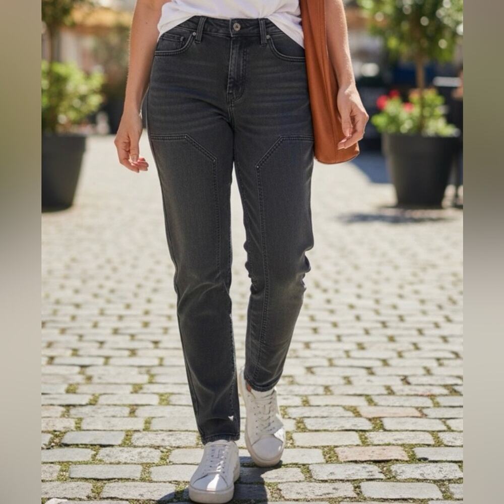 Wild Fable High Rise Straight Leg Jeans Black Button Fly 90s NWT 6/28R